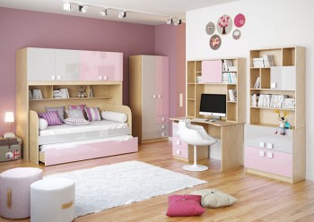 Детская комната Грэйси (Розовый/Серый/корпус Клен) в Чернаково - chernakovo.mebel54.com | фото