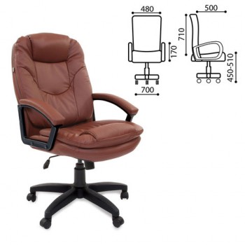Кресло офисное BRABIX Trend EX-568 (коричневый) в Чернаково - chernakovo.mebel54.com | фото