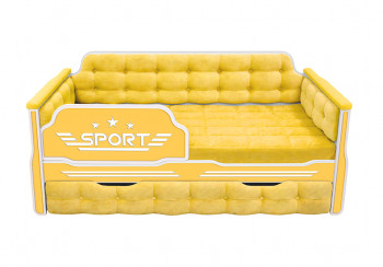 Кровать 170 серии Спорт 1 ящик 74 Жёлтый (мягкие боковые накладки) в Чернаково - chernakovo.mebel54.com | фото