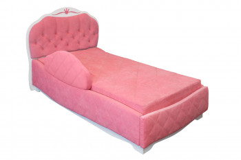 Кровать 190 Гармония Lux 36 Розовый (мягкий бортик) в Чернаково - chernakovo.mebel54.com | фото
