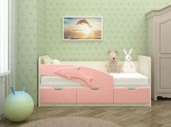 Кровать детская 1,6м Дельфин (Розовый металлик) в Чернаково - chernakovo.mebel54.com | фото