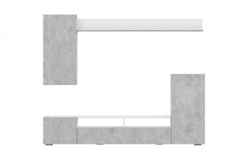 Мебель для гостиной МГС 4 (Белый/Цемент светлый) в Чернаково - chernakovo.mebel54.com | фото