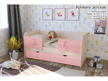 Соня Кровать детская 2 ящика 1.8 Розовый глянец в Чернаково - chernakovo.mebel54.com | фото