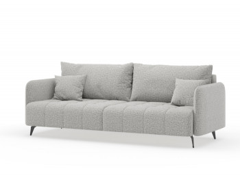 Валериан диван трёхместный прямой Светло-серый, ткань RICO FLEX 108 в Чернаково - chernakovo.mebel54.com | фото